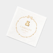 テディベア赤ちゃんシャワー 箔ナプキン (左)