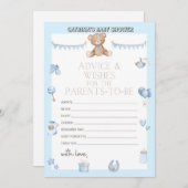 テディベア赤ちゃんシャワー – 編集可能な名前、5x7サイズI 招待状 (正面/裏面)