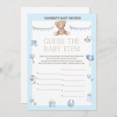 テディベア赤ちゃんシャワー – 編集可能な名前、5x7サイズI 招待状 (正面/裏面)