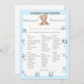 テディベア赤ちゃんシャワー – 編集可能な名前、5x7サイズI 招待状 (正面/裏面)