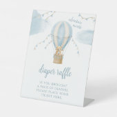 テディベア赤ちゃんバルーンシャワーおむつラッフルサイン 台座サイン (正面)