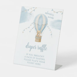 テディベア赤ちゃんバルーンシャワーおむつラッフルサイン 台座サイン