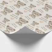 テディベア赤ちゃん男女兼用シャワー(カスタム) ラッピングペーパー (角)