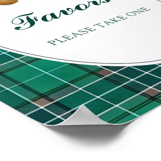 テディベア赤名門私立校風のちゃんシャワーの好意ポスター ポスター (角)