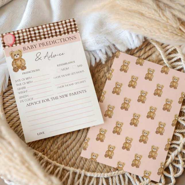 テディベア赤面ピンクベビーシャワー予測ゲーム (クリエイターアップロード済み)
