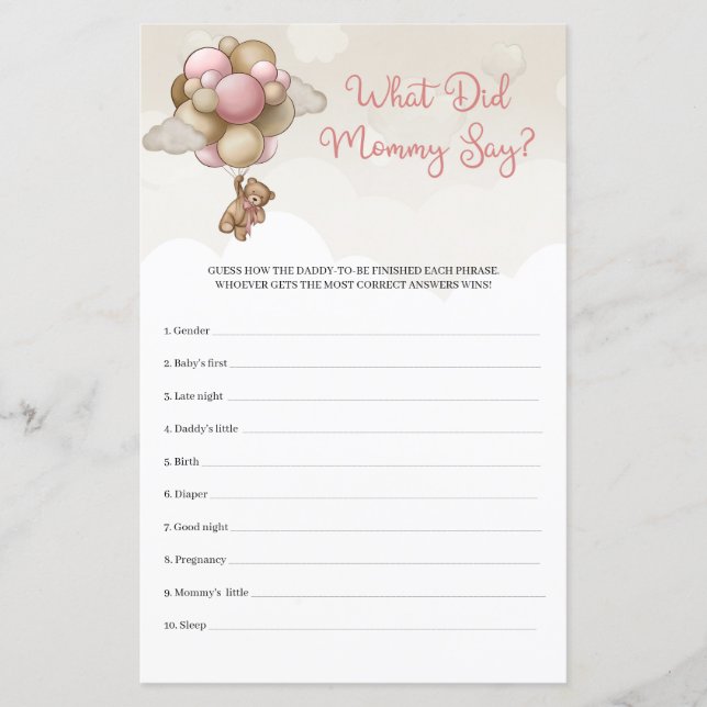 テディベア赤面ブラウンアイボリーママは何と言った (正面)