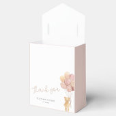 テディベア赤面ベージュバルーン赤ちゃんシャワー フェイバーボックス (オープン)