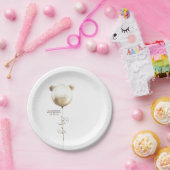 テディベア金ゴールドグリッターバルーンかわいい赤ちゃんシャワー ペーパープレート (パーティー)
