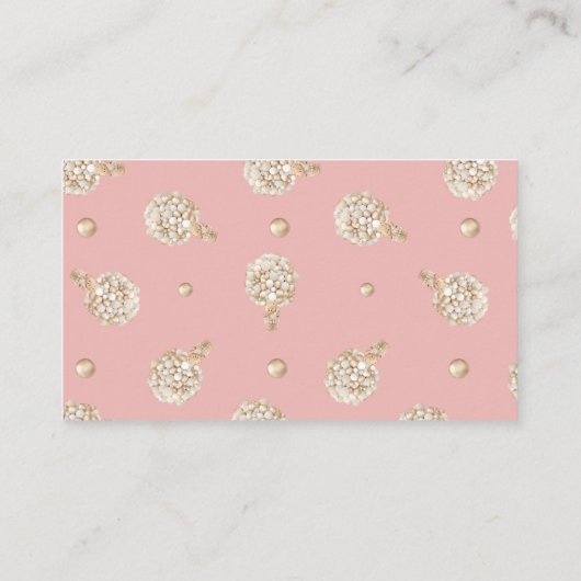 テディベア金ゴールドバルーン女の子ベビーシャワー エンクロージャーカード (裏面)