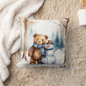 テディベア雪だるま クッション (ブランケット)