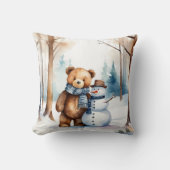 テディベア雪だるま クッション (正面)