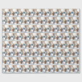 テディベア雪だるま ラッピングペーパー (フラット)