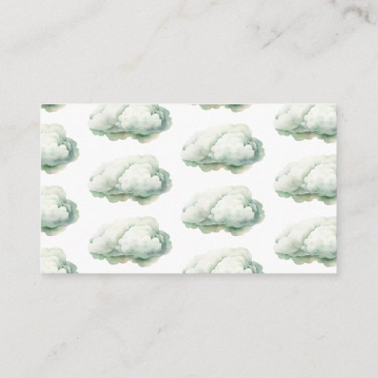 テディベア雲ベビーシャワーおむつラッフル エンクロージャーカード (裏面)