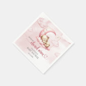 テディベア雲9ピンクの女の子の赤ちゃんシャワー スタンダードカクテルナプキン (角)