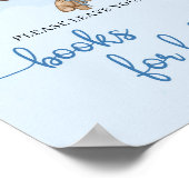 テディベア青いアイボリーバルーンベビー用ブック ポスター (角)