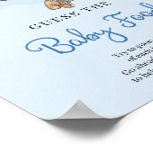 テディベア青いバルーン推測ベビー食品ゲーム ポスター (角)