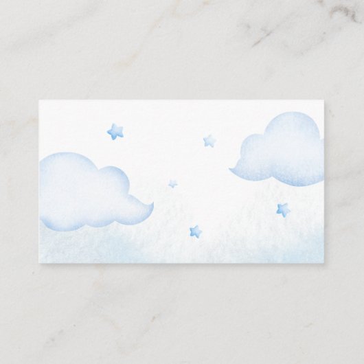 テディベア青いバルーン表示シャワー エンクロージャーカード (裏面)