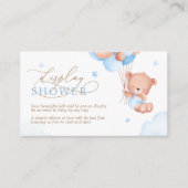 テディベア青いバルーン表示シャワー エンクロージャーカード (正面)