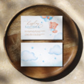 テディベア青いバルーン表示シャワー エンクロージャーカード