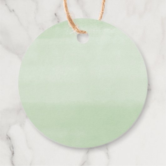 テディベア青いフローラ緑のベビーシャワー フェイバータグ (裏面)