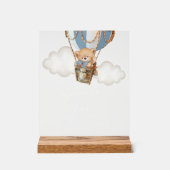 テディベア青い熱気球モモモザバー アクリルサイン (正面)