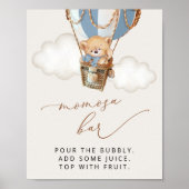 テディベア青い熱気球モモモザバー ポスター (正面)