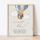 テディベア青い熱気球モモモザバー ポスター