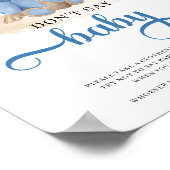 テディベア青い花のパンパスは言わないベビーゲーム ポスター (角)