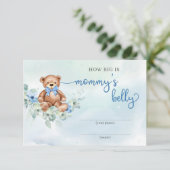 テディベア青い花ママの腹の大きさ エンクロージャーカード (スタンド正面)