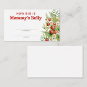 テディベア青い花ママの腹の大きさ エンクロージャーカード (正面/裏面)