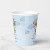 テディベア青い茶色のベージュ色のバルーン赤ちゃんシャワー 紙コップ (右)