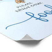 テディベア青い茶色のベージュ色のバルーン食品の看板 ポスター (角)