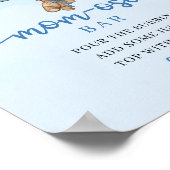 テディベア青い茶色の風船母オサバー標識 ポスター (角)