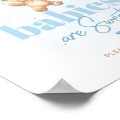 テディベア青い風船のベビーは甘い ポスター (角)