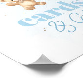 テディベア青い風船カードとギフト ポスター (角)