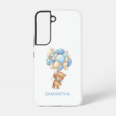 テディベア青バルーンサムスンギャラクシーケース SAMSUNG GALAXYケース (裏面)