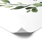 テディベア青フローラ赤ちゃんシャワー歓迎サイン ポスター (角)