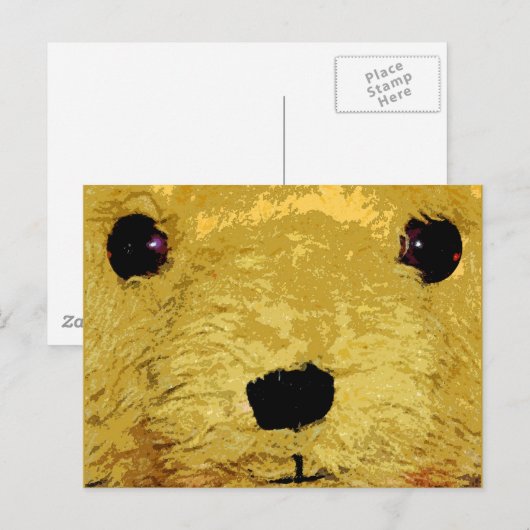 テディベア顔 ポストカード (正面/裏面)