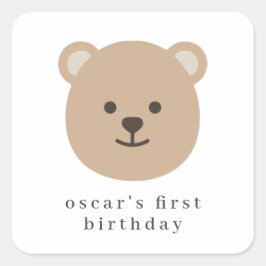 テディベア顔 – 紙ナプキン スクエアシール