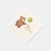 テディベア風船ベビーシャワー スタンダードカクテルナプキン (角)
