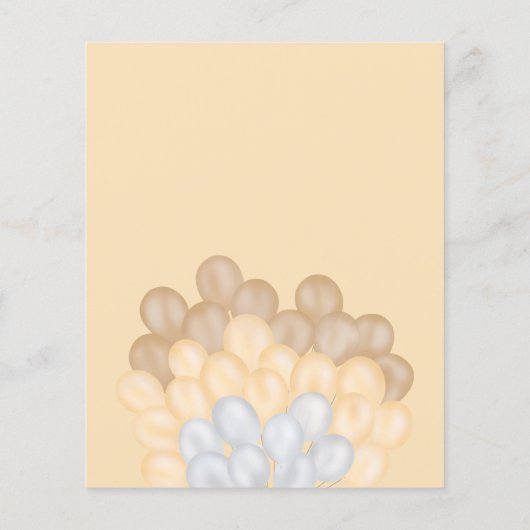 テディベア風船中性ベビーシャワー予算 (裏面)