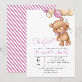 テディベア風船招待状 招待状