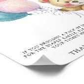 テディベア風船 – おむつラッフル ポスター (角)