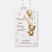 テディベア風船 サンキュー ベアリー・マッチ ギフトタグ (正面)