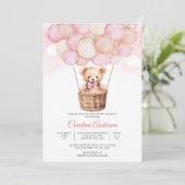 テディベア風船 赤ちゃん歓迎会 招待状 (スタンド正面)