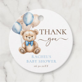テディベア風船 | Blue Boy Baby Shower フェイバータグ