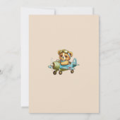 テディベア飛行機の少年Bearly待ち赤ちゃんシャワー サンキューカード (裏面)