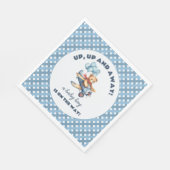 テディベア飛行機バルーン男の子ベイビーシャワー スタンダードランチョンナプキン (角)