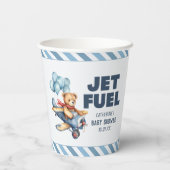 テディベア飛行機バルーン男の子ベイビーシャワー 紙コップ (裏面)