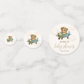 テディベア飛行機パイロットベビーシャワー コンフェッティ (正面)